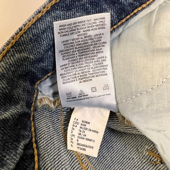 Jessica Simpson Jeans Womens 8 Freesia High Rise Wide Leg Cuffed Denim Navy Blue - Picture 7 of 8